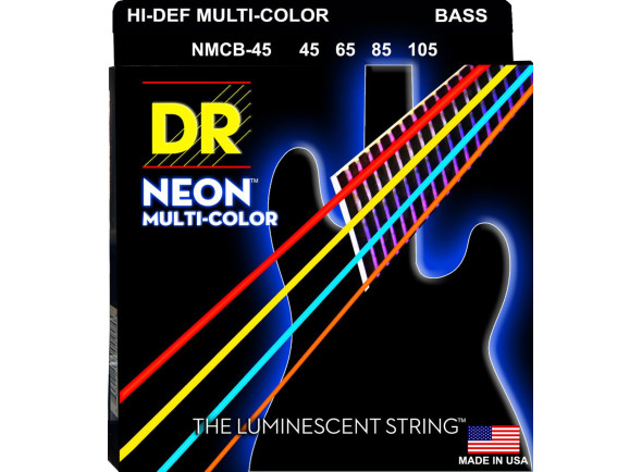DR Strings Neon Multi NMCB-45 Cordas Baixo Elétrico 4 Cordas DR Strings Neon Multi NMCB-45 Cordas Baixo Elétrico 4 Cordas